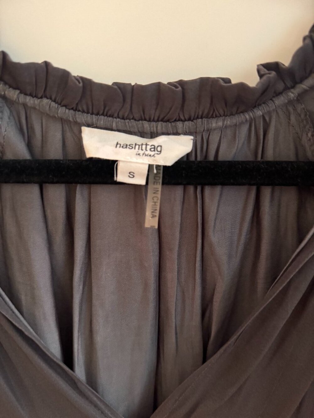 Hashttag Satin Ruffle V Neck Top - Picture 5 of 6